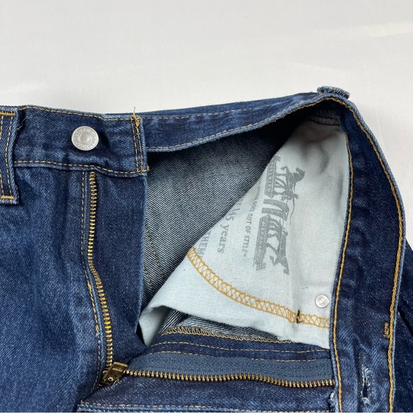 Levis 505 Men's Regular Fit Jeans Dark Wash size: W32 L32 - Picture 6 of 13